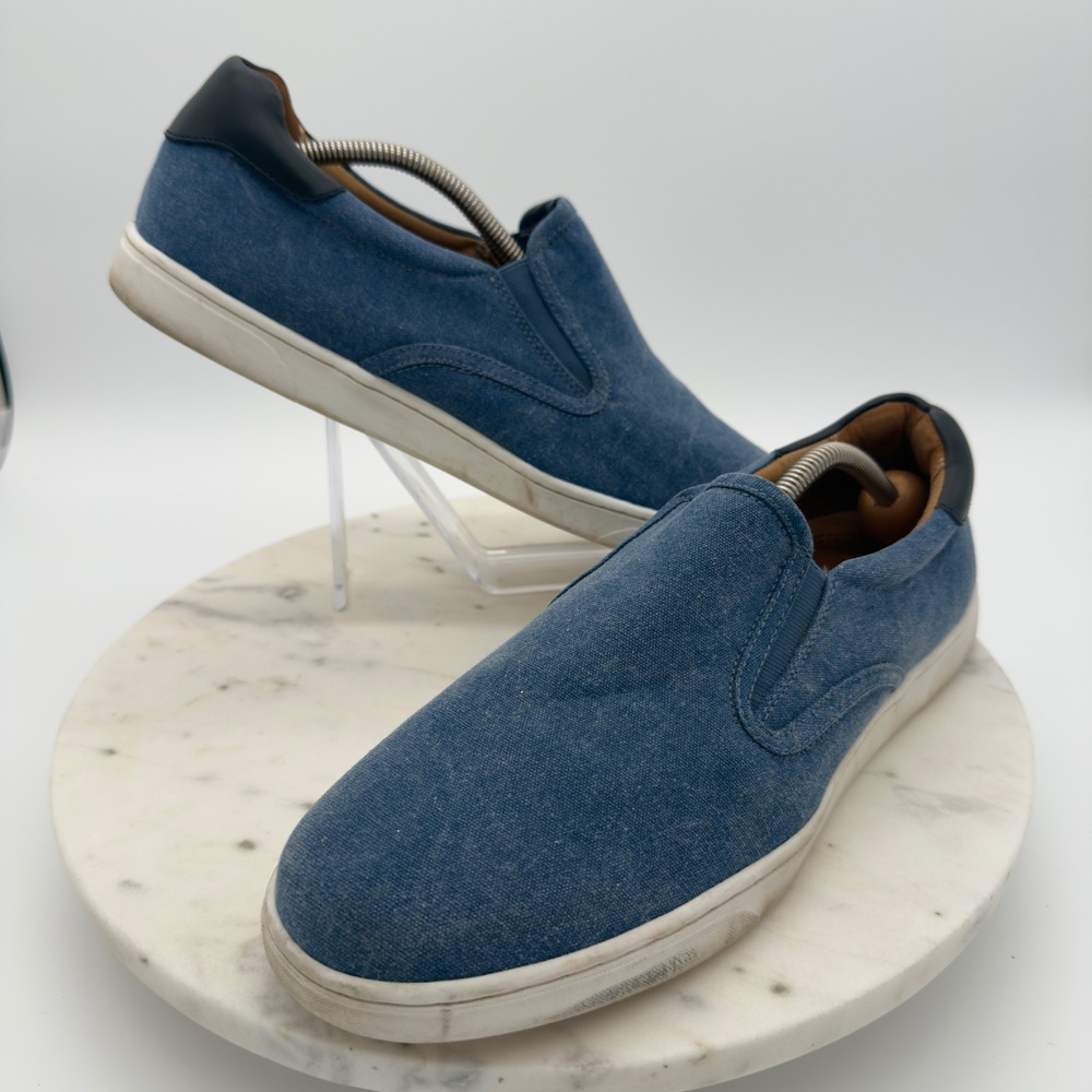 Vionic Brody Slip On Sneakers Mens Size 11 Blue Canvas Orthotic Loafers VSM038